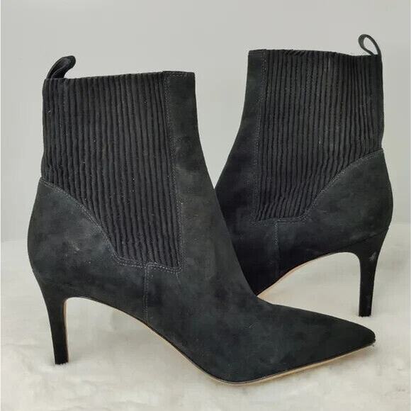 Via Spiga Black Suede Ankle Booties Size 11 M - Picture 5 of 8